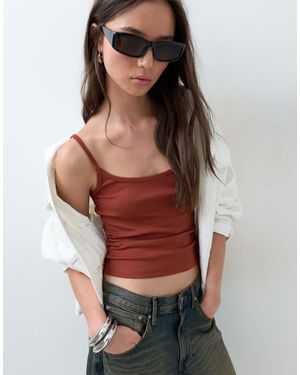 ASOS Scoop Neck Cami With Elastic Straps - Red