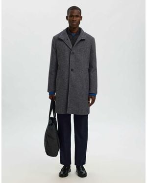 SELECTED Manteau en laine mélangée - Bleu