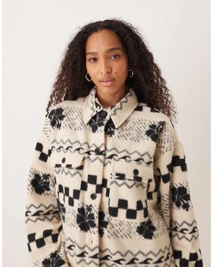 Roxy Morning Crush Shacket Fleece Shacket - Natural
