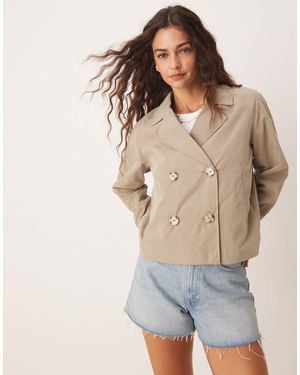 Jdy Boxy Short Trench Coat - Natural