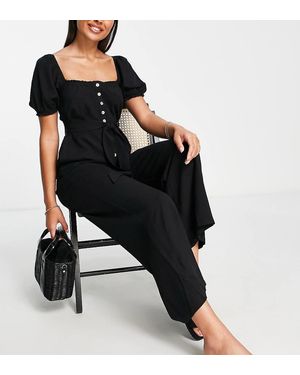 The Frolic Tuta Jumpsuit Nera Con Bottoni E Dettaglio Sulla Manica - Nero
