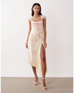 For Love & Lemons Rue robe mi-longue en pâle - Neutre