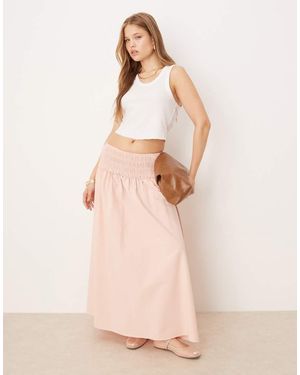ASOS Shirred Waist Maxi Skirt - Natural