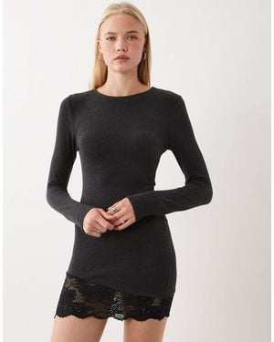 Baby Doll Dress Asos Black Tutu Skirt ASOS Cotton Lace Trim Long Sleeve Babydoll Mini Dress