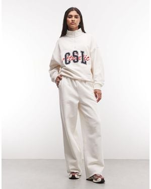 Collusion baggy Raw Hem jogger - White