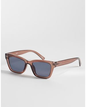 Pieces – eckige retro-sonnenbrille - Braun