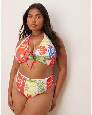 ASOS Asos Design Curve Trinny High Waist Bikini Bottoms - Orange