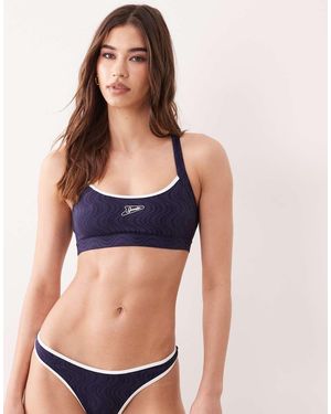 Speedo Jetstream Texture Crossback Bikini Top - Blue