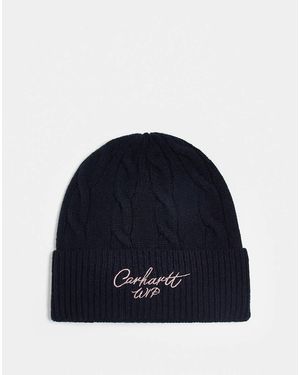 Carhartt Gorro Oscuro De Punto De Ochos Signature De - Azul