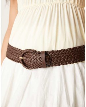 ASOS Weave Detail Waist And Hip Jeans Belt - White