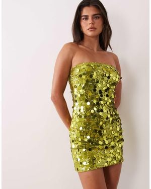 Kaiia Exklusives bandeau-minikleid mit scheibenpailletten - Grün