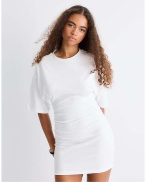 Stradivarius Short T-shirt Dress - White