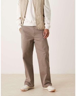 Calvin Klein Chino Larghi Color Tortora Stile Anni '90 - Neutro