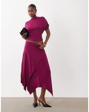 ASOS Co-Ord Gelaagde Rok Met Hankzoom En Drapering - Paars