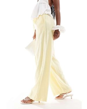 Cotton On Haven Wide Leg Linen-look Trousers - Natural