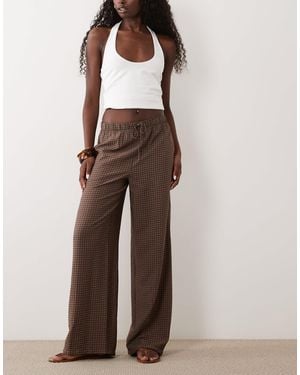 New Look Pull On Wide Leg Trouser - Brown