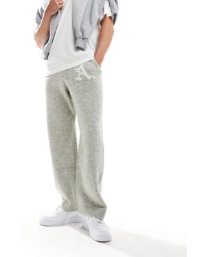 ADPT Branded Knitted Drawstring Sweatpants - Gray