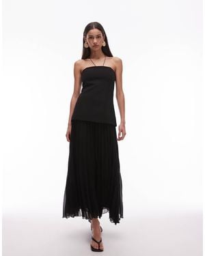 Mango Pleated Chiffon Skirt Midi Dress - White
