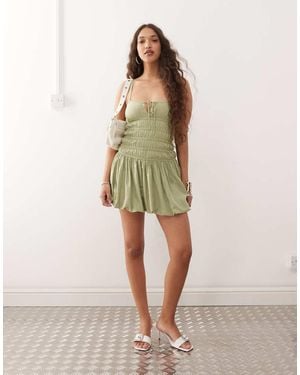 Motel Rasmil Bubble Mini Dress - Natural