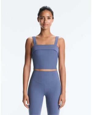 Oysho Comfortlux Rib Turn-up Tank Top - Blue