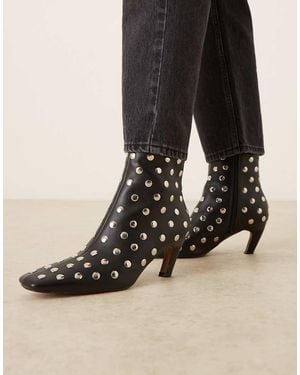ASOS Raye Studded Chisel Toe Ankle Boots - Natural