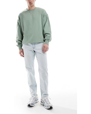 ASOS Vaqueros Azules De Corte Tapered Con De - Verde