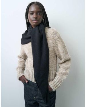 Pieces Large Triangle Scarf - Grey