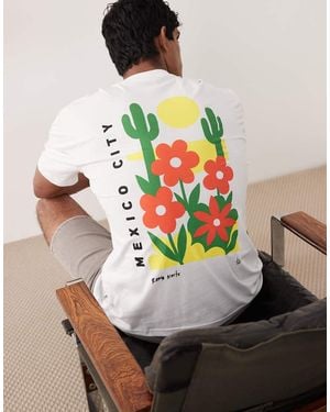 Only & Sons Oversized T-shirt With Mexico City Back Print - White