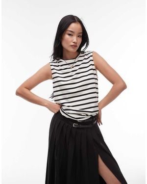 ARKET Jersey T-Shirt Top With Cap Sleeves - Black