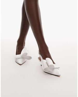 & Other Stories Bridal Slingback Kitten Heels With Rhinestone Bow - Natural