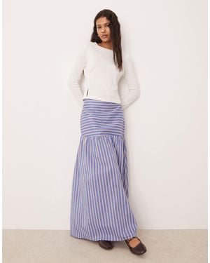 Glamorous Contrast Spliced Maxi Skirt - Purple