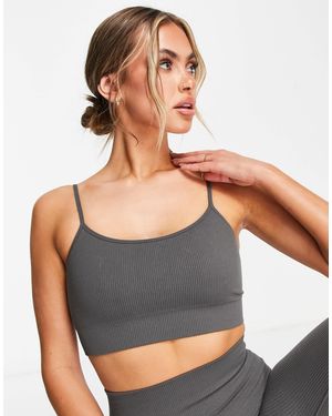 HIIT Seamless Rib Bralet - Gray