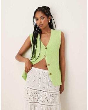 ASOS Slub Knit Relaxed Fit Vest - Green