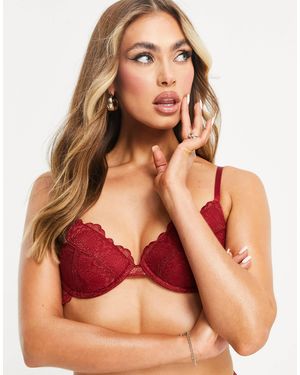 ASOS – rosie – tief ausgeschnittener, wattierter bügel-bh aus spitze - Rot