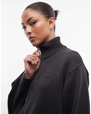 Carhartt Kori Knitted Zip Up Jacket - Black