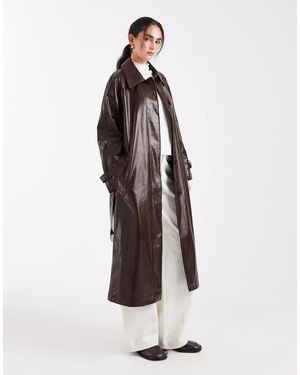 ASOS Vinyl Trenchjack Met Kraagje - Wit