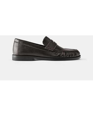Pull&Bear Distressed Suède Gerimpelde Loafers - Wit