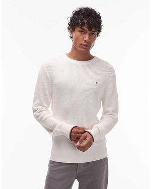 Tommy Hilfiger Tipped Crew Neck Jumper - White