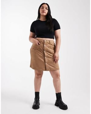 ONLY Faux Suede Mini Skirt - Natural