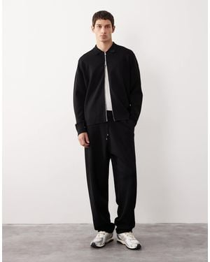 ASOS COLLECTIVE – relaxed-fit-strickjacke aus kompaktem strick - Blau
