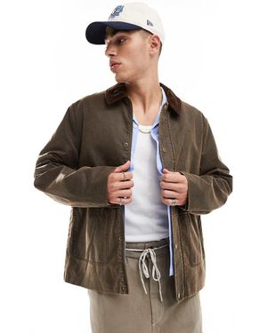 ASOS Giacca Harrington Oversize Slavato Con Colletto - Marrone