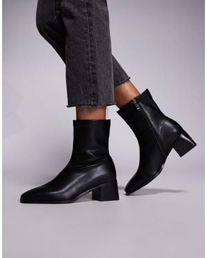 SIMMI Simmi London Nimer Block Heeled Mid Ankle Boots - Black