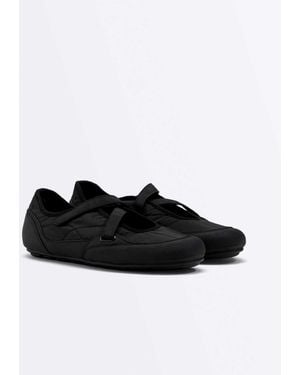 Oysho Ballerines plates style sport en nylon - Noir