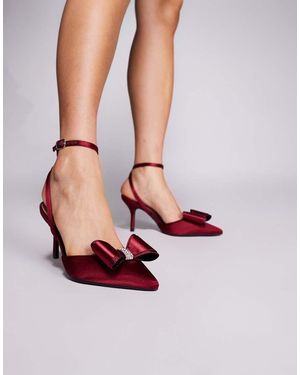 New Look Satin Bow Court Heels - Pink