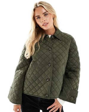Vero Moda Button Down Quilted Jacket - Green