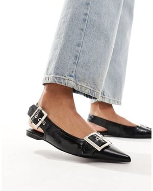 Asos Design Wide Fit Legion - ballerines à boucle - Gris