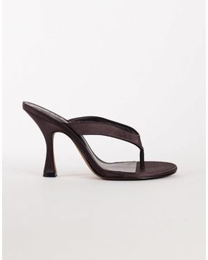 TOPSHOP Nina Toe Thong Heeled Sandal - Brown