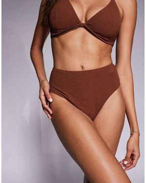 Ivory Rose High Waist Bikini Pant - Brown