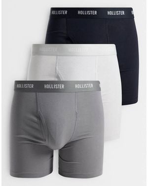Hollister 3 Pack Fly Front Boxers - Grey
