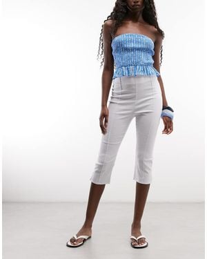 ASOS Bengaline Side Split Capri Pant - Blue